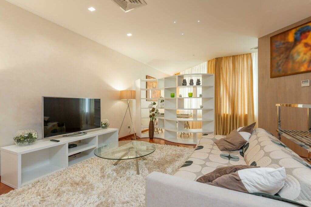 modern airbnb living room