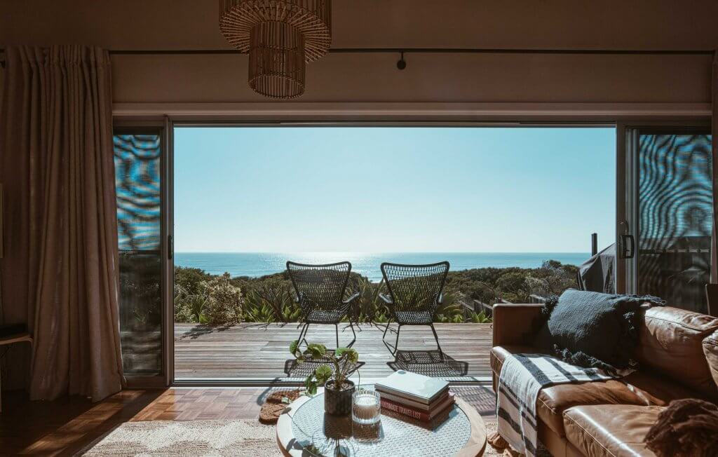 ocean view from living room of a home
