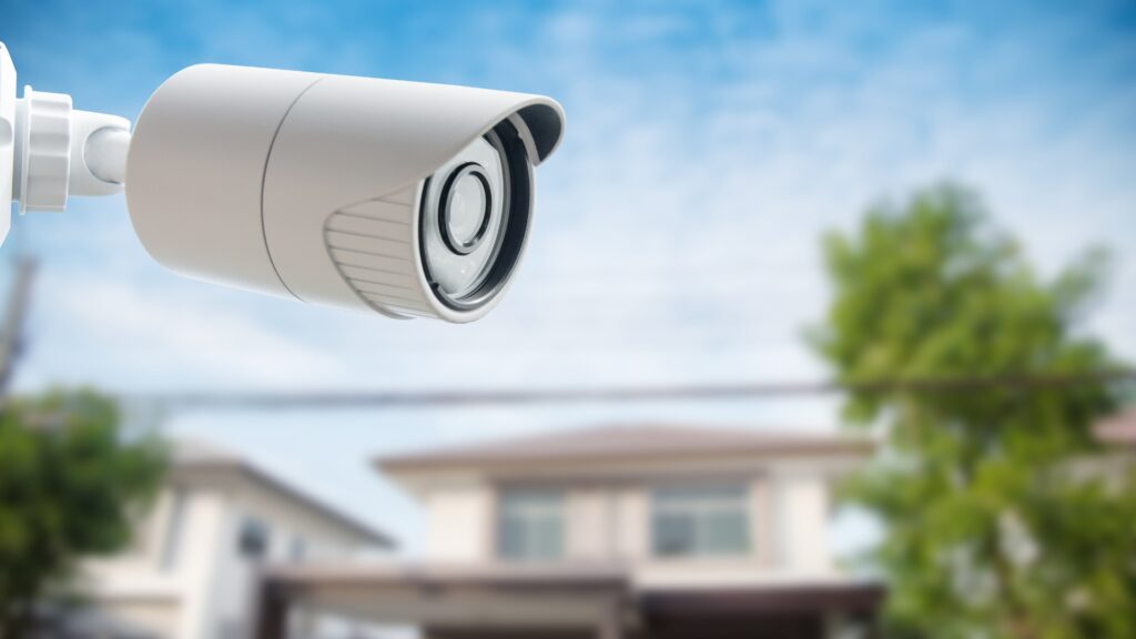 smart home technology with a security camera on the outside of a property