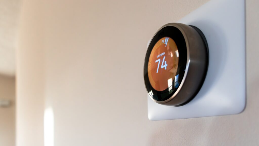 smart home thermostat on wall