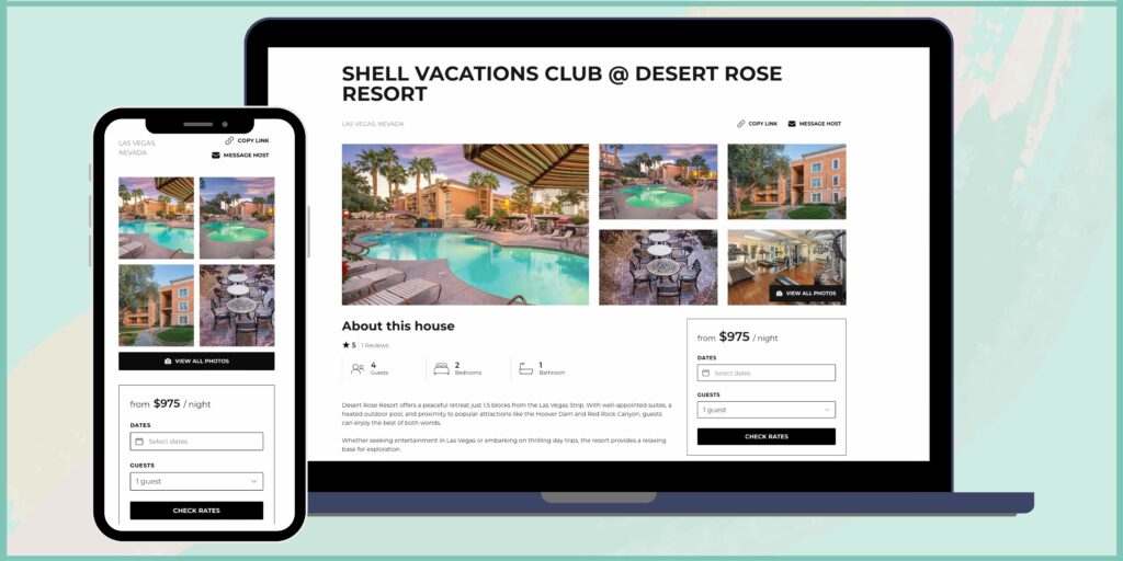 Futurestay Direct Booking Website Sample on Desktop and Mobile